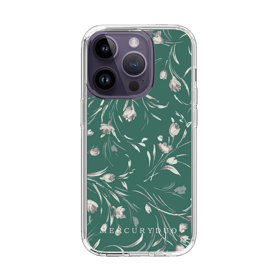 Slim Protection Case［ MERCURYDUO - BotanicalFlower - Green ］