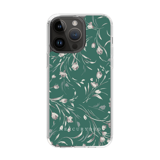 Slim Protection Case［ MERCURYDUO - BotanicalFlower - Green ］
