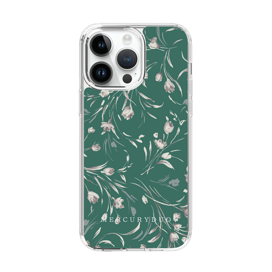 Slim Protection Case［ MERCURYDUO - BotanicalFlower - Green ］