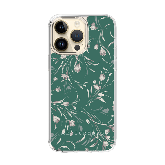 Slim Protection Case［ MERCURYDUO - BotanicalFlower - Green ］