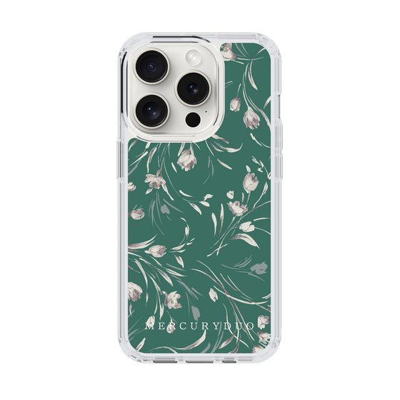 Slim Protection Case［ MERCURYDUO - BotanicalFlower - Green ］
