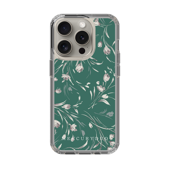 Slim Protection Case［ MERCURYDUO - BotanicalFlower - Green ］