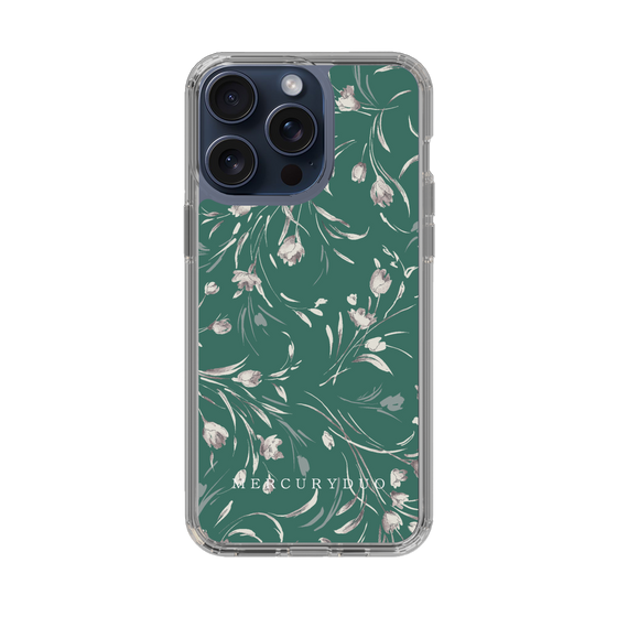 Slim Protection Case［ MERCURYDUO - BotanicalFlower - Green ］