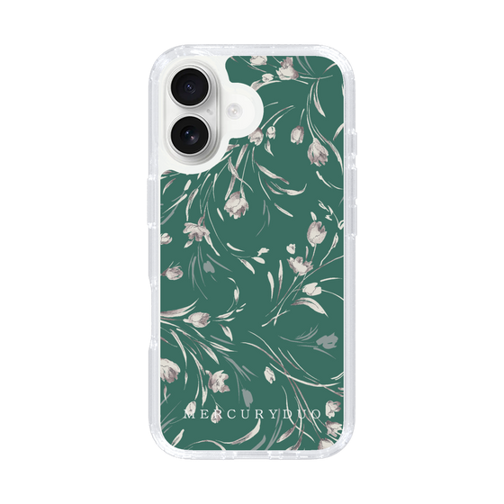 Slim Protection Case［ MERCURYDUO - BotanicalFlower - Green ］
