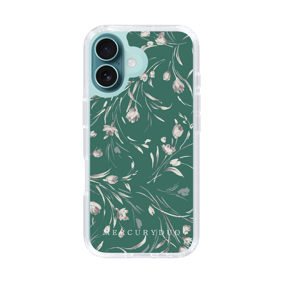Slim Protection Case［ MERCURYDUO - BotanicalFlower - Green ］