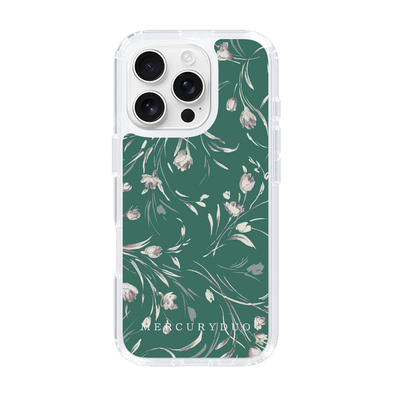 Slim Protection Case［ MERCURYDUO - BotanicalFlower - Green ］