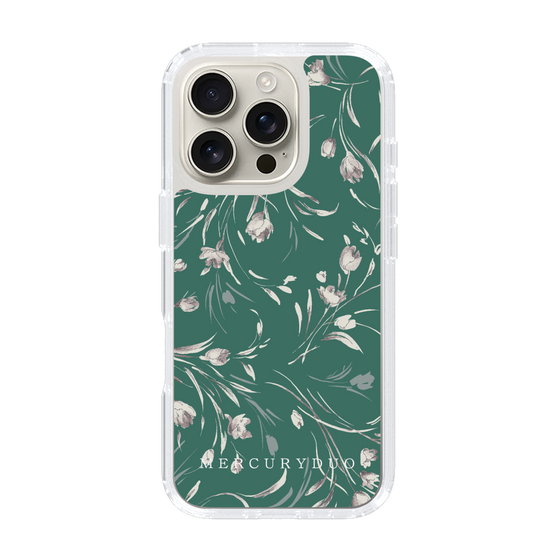 Slim Protection Case［ MERCURYDUO - BotanicalFlower - Green ］