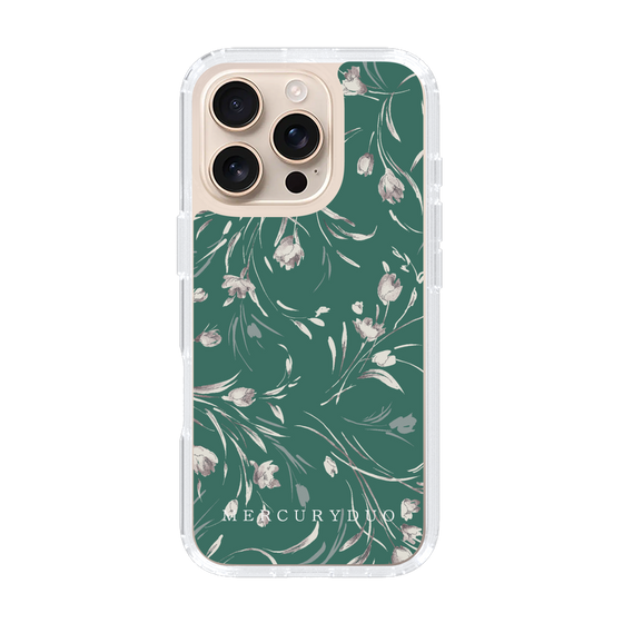 Slim Protection Case［ MERCURYDUO - BotanicalFlower - Green ］