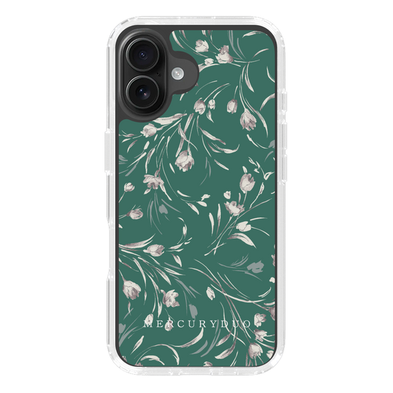 Slim Protection Case［ MERCURYDUO - BotanicalFlower - Green ］