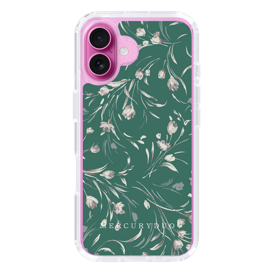 Slim Protection Case［ MERCURYDUO - BotanicalFlower - Green ］