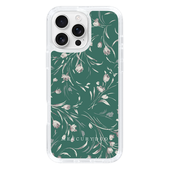 Slim Protection Case［ MERCURYDUO - BotanicalFlower - Green ］