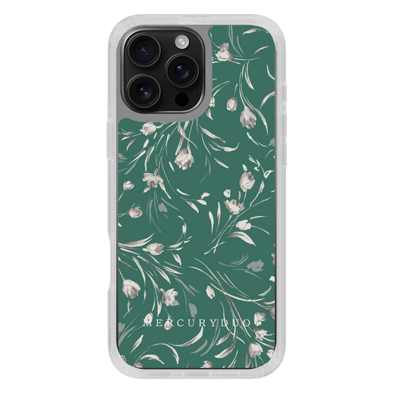 Slim Protection Case［ MERCURYDUO - BotanicalFlower - Green ］
