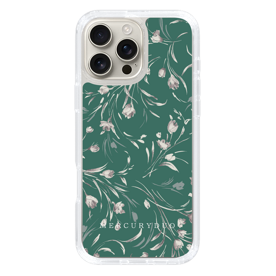 Slim Protection Case［ MERCURYDUO - BotanicalFlower - Green ］