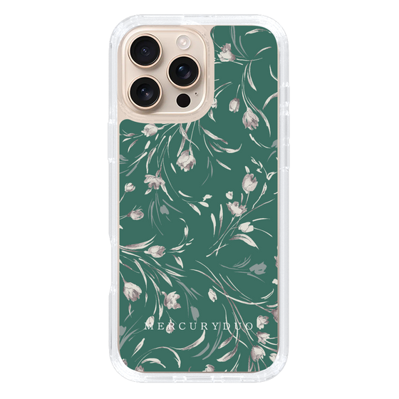 Slim Protection Case［ MERCURYDUO - BotanicalFlower - Green ］