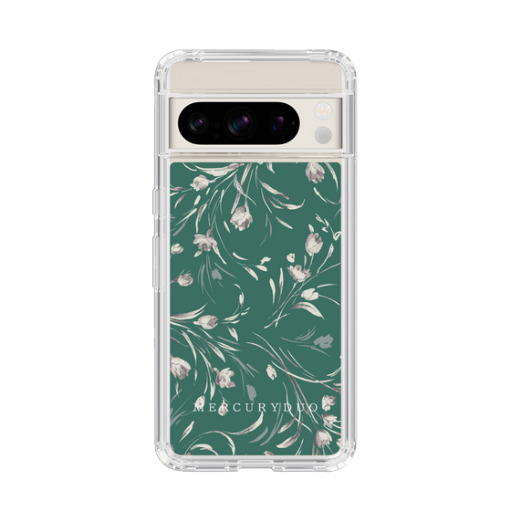 Slim Protection Case［ MERCURYDUO - BotanicalFlower - Green ］