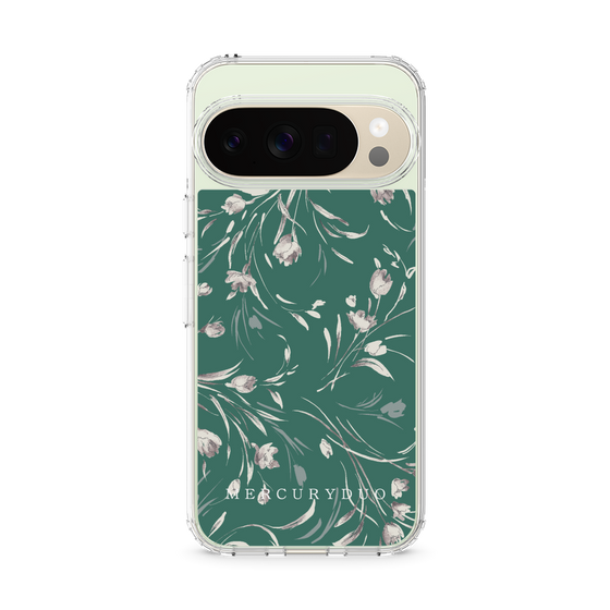 Slim Protection Case［ MERCURYDUO - BotanicalFlower - Green ］
