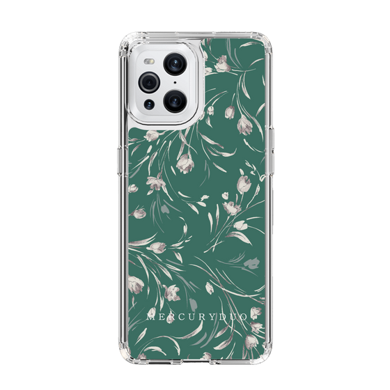 Slim Protection Case［ MERCURYDUO - BotanicalFlower - Green ］