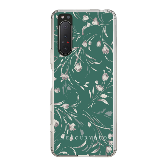 Slim Protection Case［ MERCURYDUO - BotanicalFlower - Green ］