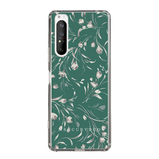 Slim Protection Case［ MERCURYDUO - BotanicalFlower - Green ］