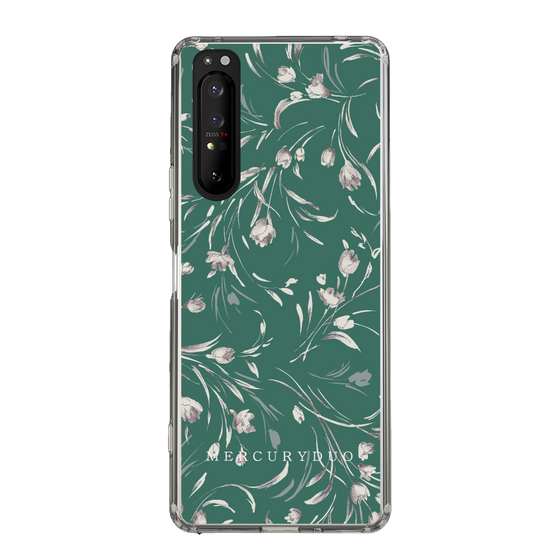 Slim Protection Case［ MERCURYDUO - BotanicalFlower - Green ］