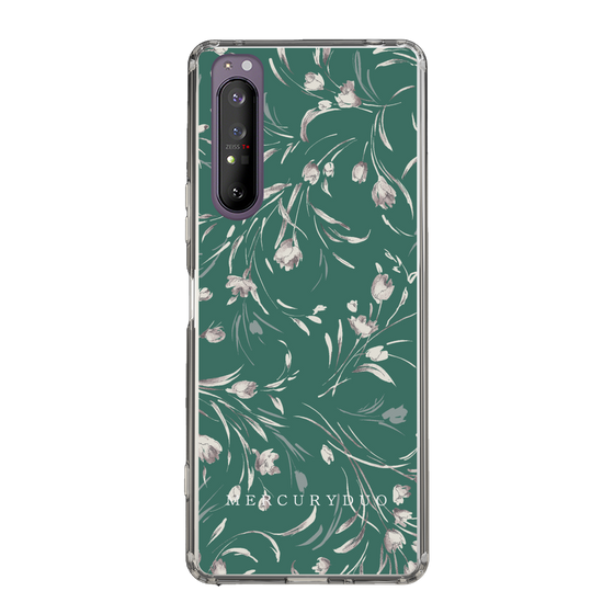 Slim Protection Case［ MERCURYDUO - BotanicalFlower - Green ］