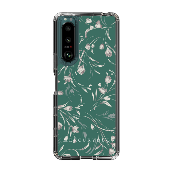 Slim Protection Case［ MERCURYDUO - BotanicalFlower - Green ］