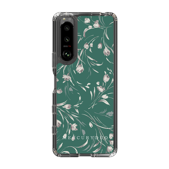 Slim Protection Case［ MERCURYDUO - BotanicalFlower - Green ］