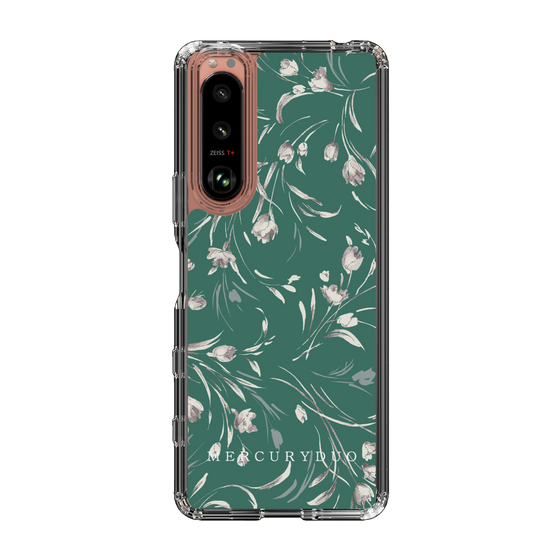 Slim Protection Case［ MERCURYDUO - BotanicalFlower - Green ］