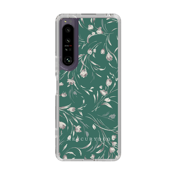 Slim Protection Case［ MERCURYDUO - BotanicalFlower - Green ］