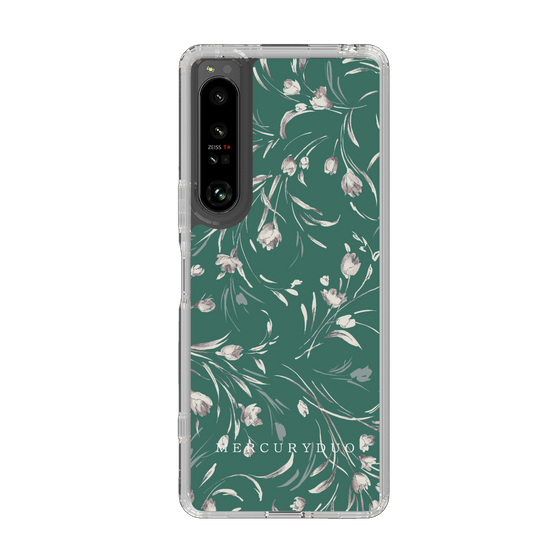 Slim Protection Case［ MERCURYDUO - BotanicalFlower - Green ］