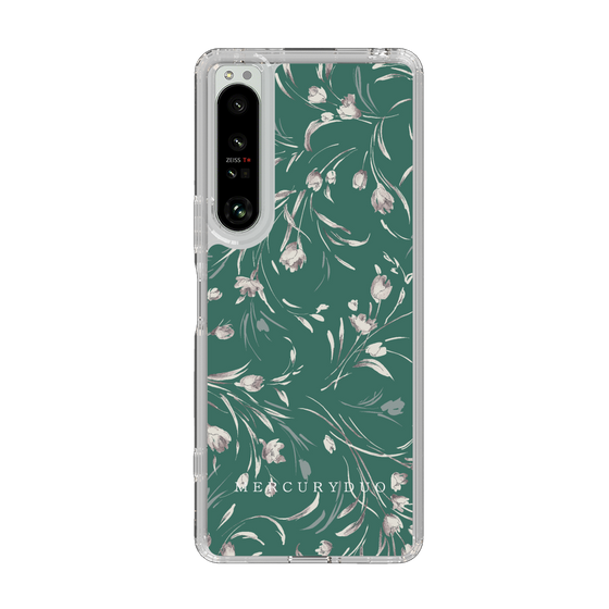 Slim Protection Case［ MERCURYDUO - BotanicalFlower - Green ］