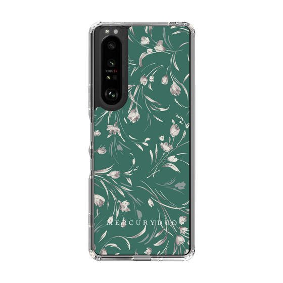 Slim Protection Case［ MERCURYDUO - BotanicalFlower - Green ］
