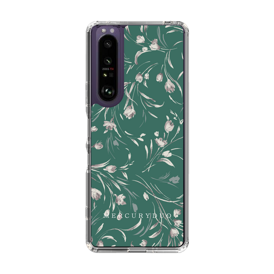 Slim Protection Case［ MERCURYDUO - BotanicalFlower - Green ］