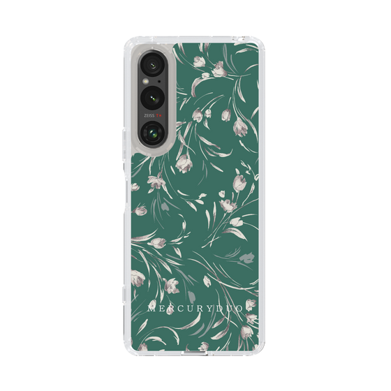 Slim Protection Case［ MERCURYDUO - BotanicalFlower - Green ］