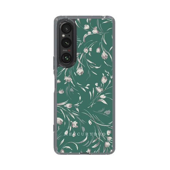 Slim Protection Case［ MERCURYDUO - BotanicalFlower - Green ］