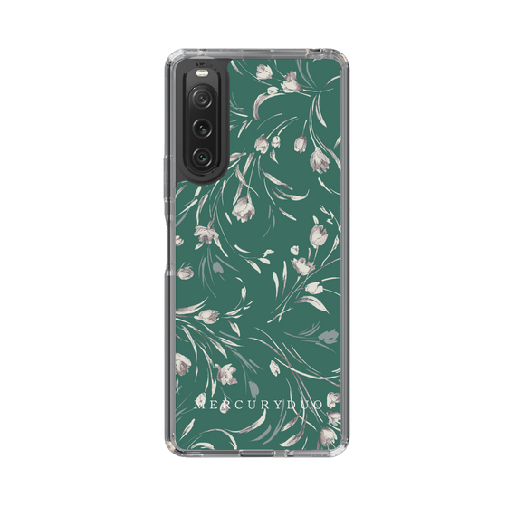 Slim Protection Case［ MERCURYDUO - BotanicalFlower - Green ］