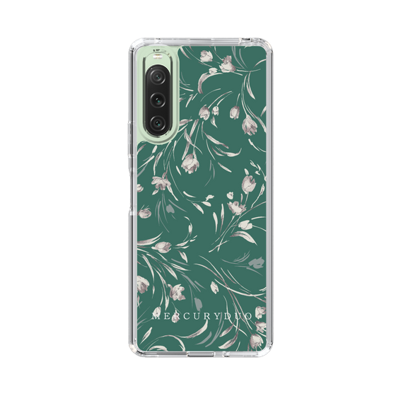 Slim Protection Case［ MERCURYDUO - BotanicalFlower - Green ］