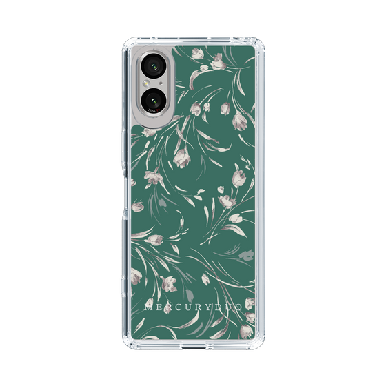 Slim Protection Case［ MERCURYDUO - BotanicalFlower - Green ］