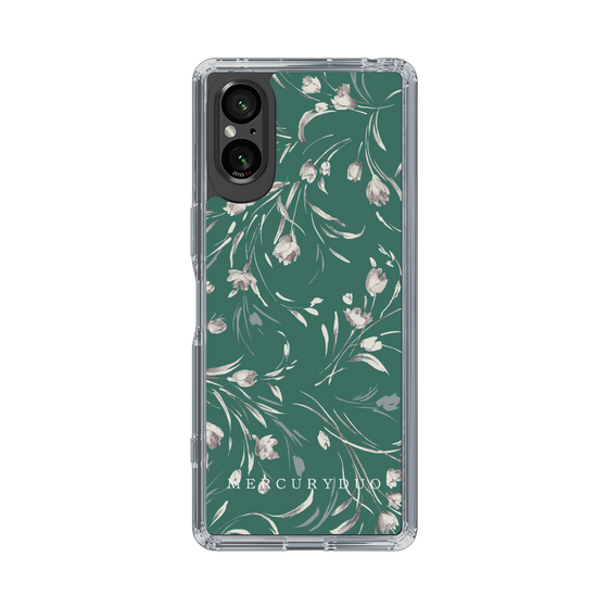 Slim Protection Case［ MERCURYDUO - BotanicalFlower - Green ］