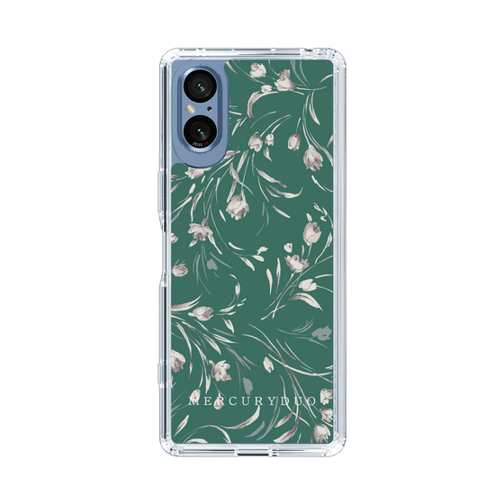Slim Protection Case［ MERCURYDUO - BotanicalFlower - Green ］