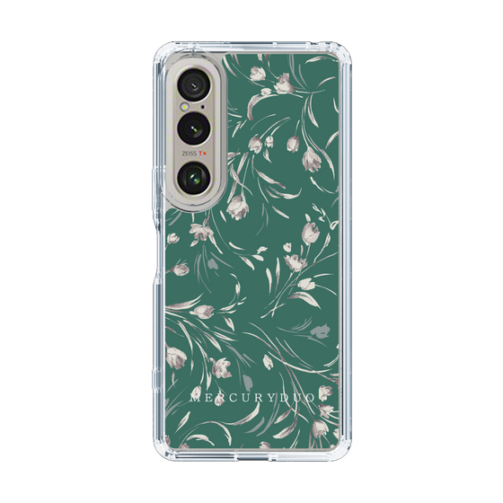 Slim Protection Case［ MERCURYDUO - BotanicalFlower - Green ］
