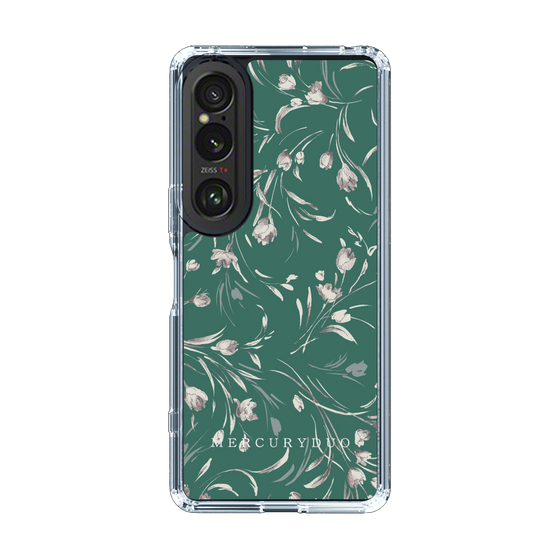 Slim Protection Case［ MERCURYDUO - BotanicalFlower - Green ］