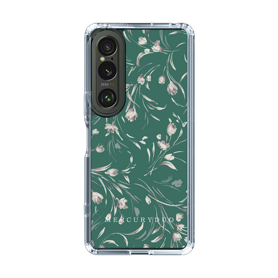 Slim Protection Case［ MERCURYDUO - BotanicalFlower - Green ］