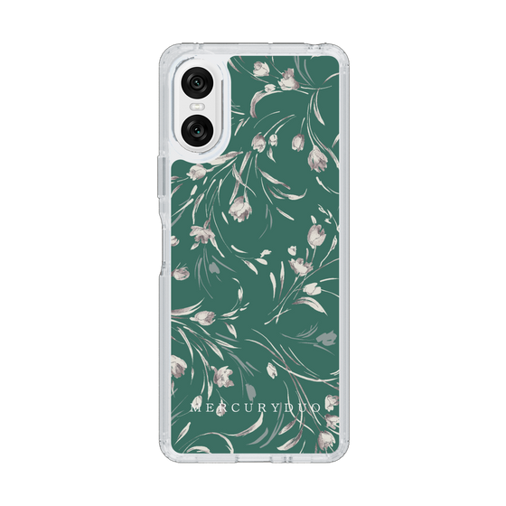 Slim Protection Case［ MERCURYDUO - BotanicalFlower - Green ］