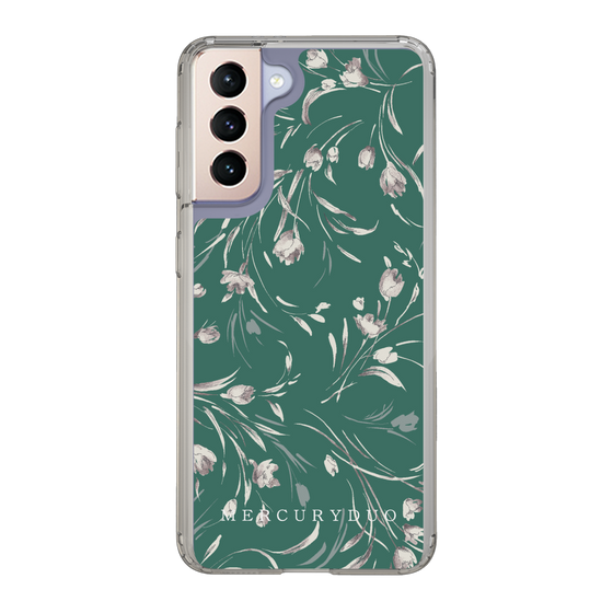 Slim Protection Case［ MERCURYDUO - BotanicalFlower - Green ］