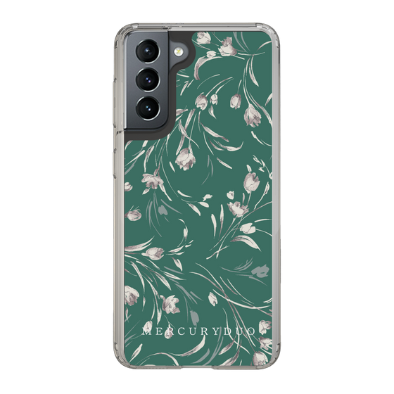 Slim Protection Case［ MERCURYDUO - BotanicalFlower - Green ］