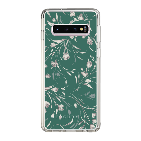 Slim Protection Case［ MERCURYDUO - BotanicalFlower - Green ］
