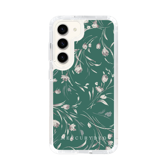 Slim Protection Case［ MERCURYDUO - BotanicalFlower - Green ］