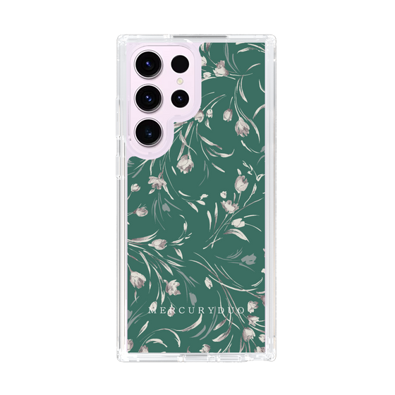 Slim Protection Case［ MERCURYDUO - BotanicalFlower - Green ］