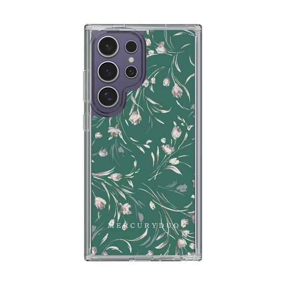 Slim Protection Case［ MERCURYDUO - BotanicalFlower - Green ］